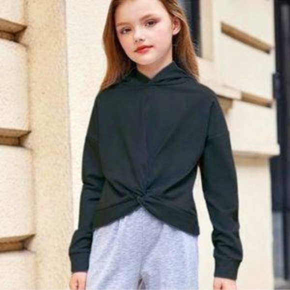 Zella Girl Other - Zella Girls Take It Easy Twist Hoodie Sweatshirt,  Black, Size Medium 8/10, NWT